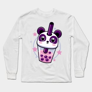 Panda Kawaii Boba Tea Long Sleeve T-Shirt